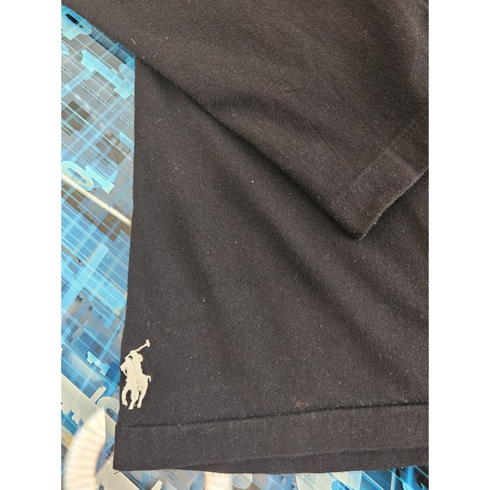 Polo Ralph Lauren Holiday Heritage Black W Plaid Logo Men's Small Hooded T-Shirt - Picture 4 of 6